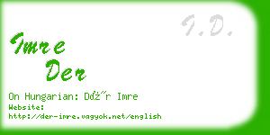imre der business card